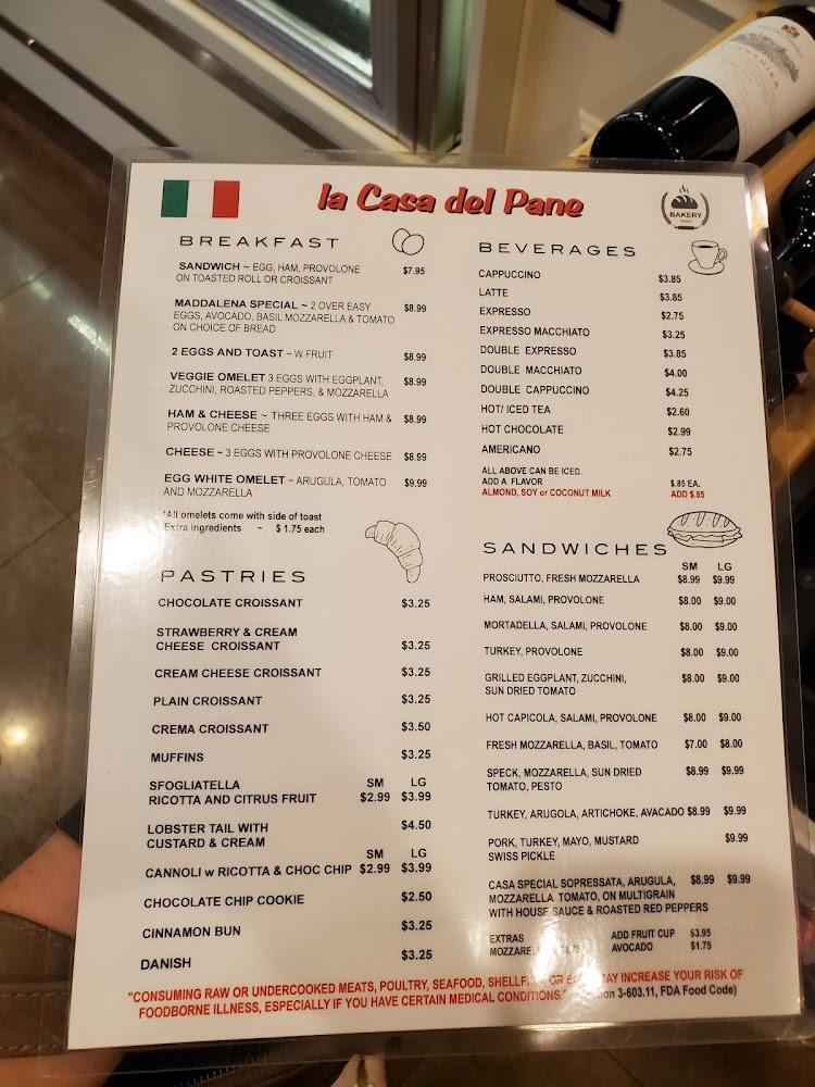 La Casa Del Pane Menu image 4